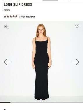 SKIMS fits Everybody Black Long Slip Maxi Dress. NWT.